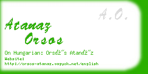 atanaz orsos business card